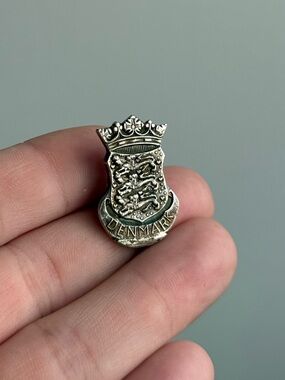 Denmark Danish Crest Crown Lion Small Fridge Magnet Recycled Vintage Cutlery